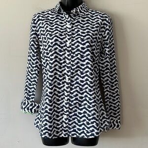 C. Wonder Printed Button Down Shirt step sister company to Tory Burch size S